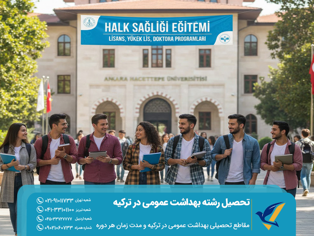 مقاطع تحصیلی بهداشت عمومی در ترکیه و مدت زمان هر دوره