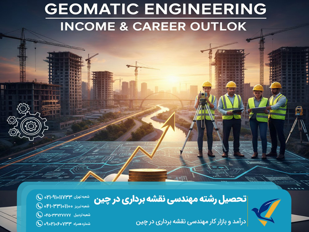 تحصیل رشته مهندسی نقشه برداری در چین 2025 | شهریه و درآمد 5 درآمد و بازار کار مهندسی نقشه برداری در چین